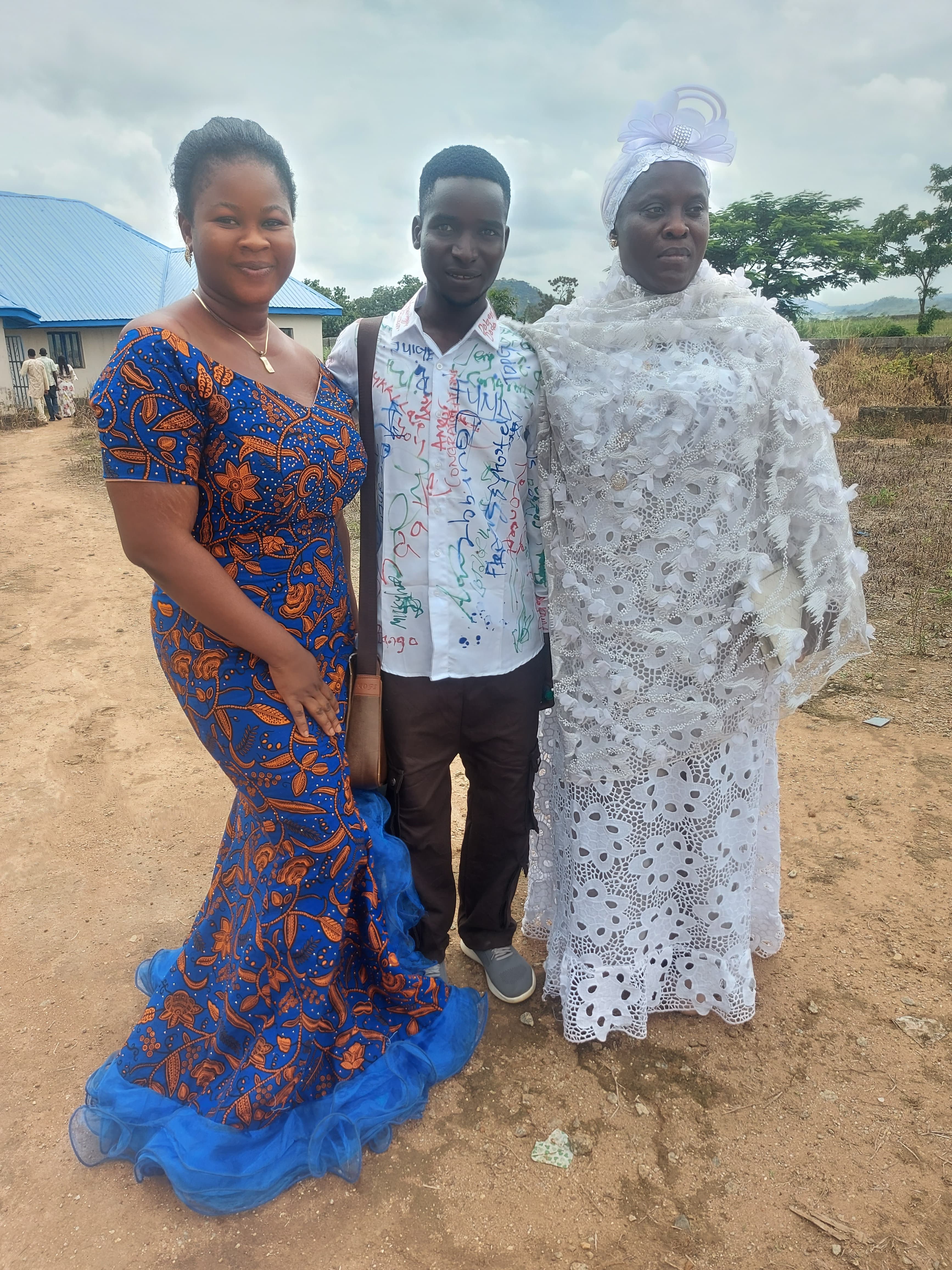 Community members receiving eye care